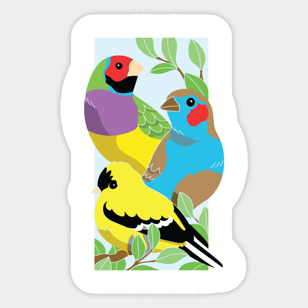 Finches Sticker by natelledrawsstuff